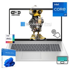 HP 17.3 in Laptop FHD 10 core Intel I7 1355U 5GHz Touchscreen Backlit KB Win Pro