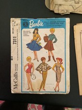 Vintage 1964 McCall's 7311 Official Barbie doll fabric pattern. Complete.