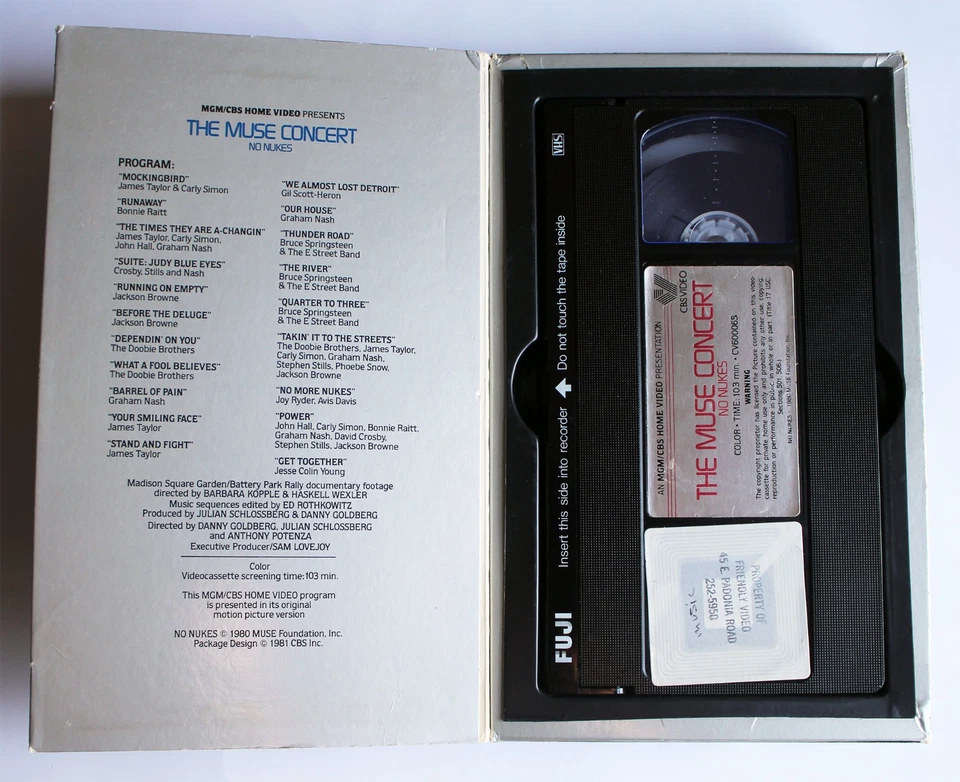 THE MUSE CONCERT - NO NUKES vhs 1981 MGM/CBS James Taylor BRUCE SPRINGSTEEN OOP - Image 3 of 4