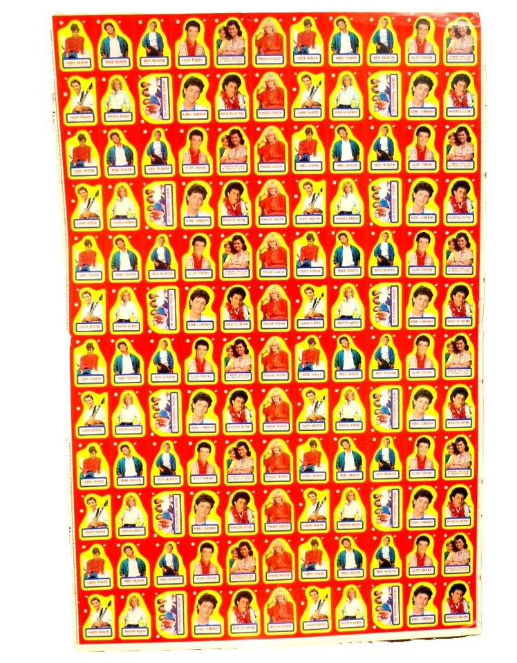 Tarjetas adhesivas Topps 1988 Growing Pains 12 juegos completos hoja sin cortar de 132 Foto 2 de 4