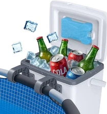 Poolside Cooler, 13L Insulated Cooler Hard Cooler with Ice Crystal Box