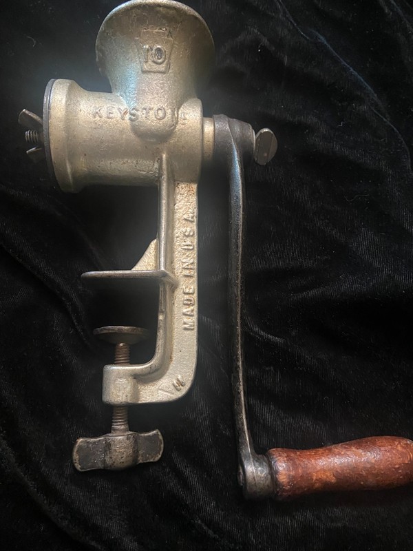 Keystone No. 10 Vintage Table Mount Hand Crank Meat Grinder USA