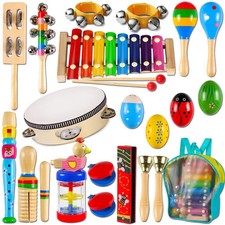 LOOIKOOS Toddler Musical Instruments,Wooden Percussion Instruments Toy for...