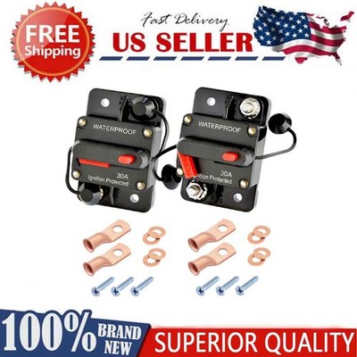 30-amp circuit breaker, DC 12V-48V, with manual reset switch...