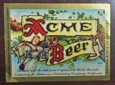 VINTAGE ACME BEER LABEL  Grace Brothers Brewing Company Santa Rosa California