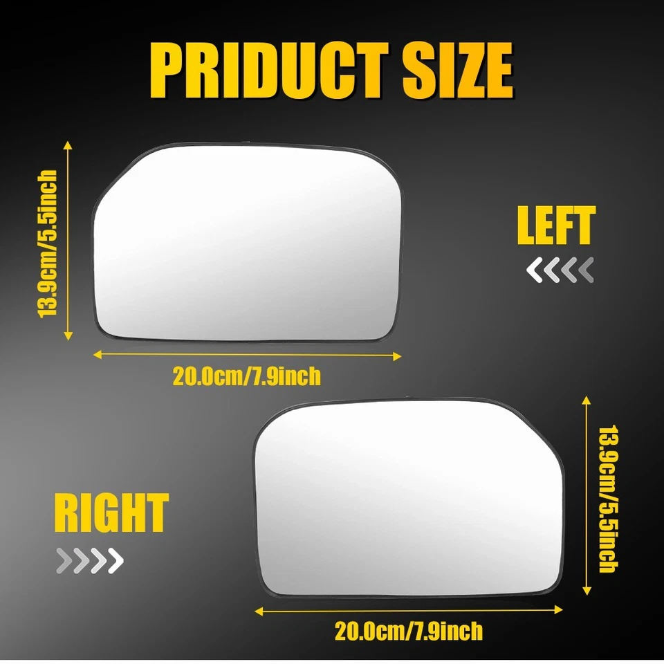 2-20X Non-Heated LH&RH Mirror Glass Clear 2007-2014 Fit Toyota FJ Cruiser US NEW - Image 3 of 4