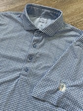 Johnnie-O Polo Shirt Golf Performance AOP Geometric Print Wicking Mens Medium