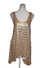 Bebe Gold Sequin Mini Dress Size Medium M Disco Cocktail Glam Dance Prom