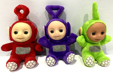 Teletubbies Plush Beanie Soft Toy Bundle Dipsy, Tinky Winky, Po 7''/18cm
