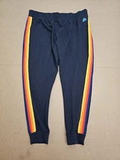 ALDI Gear Grey Rainbow Stripe Cotton Sweatpants Jogger XL