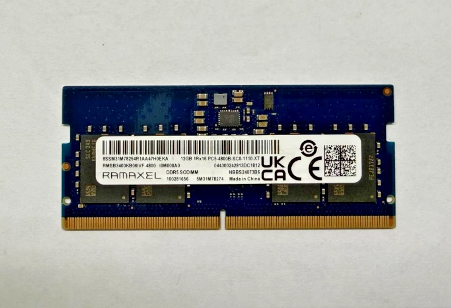 メモリー RAMAXEL DDR5 SODIMM 12GB Ramaxel Technology 12GB RAM PC5-4800B DDR5 SO-DIMM LAPTOP MEMORY
