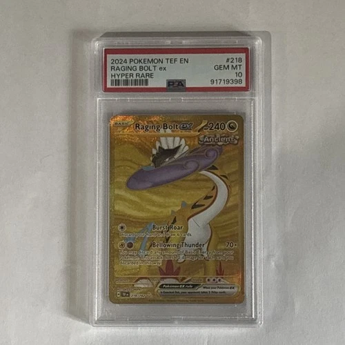 2024 Pokémon Raging Bolt EX 218/162 Temporal Forces Hyper Rare gold 🔥 PSA 10 🔥