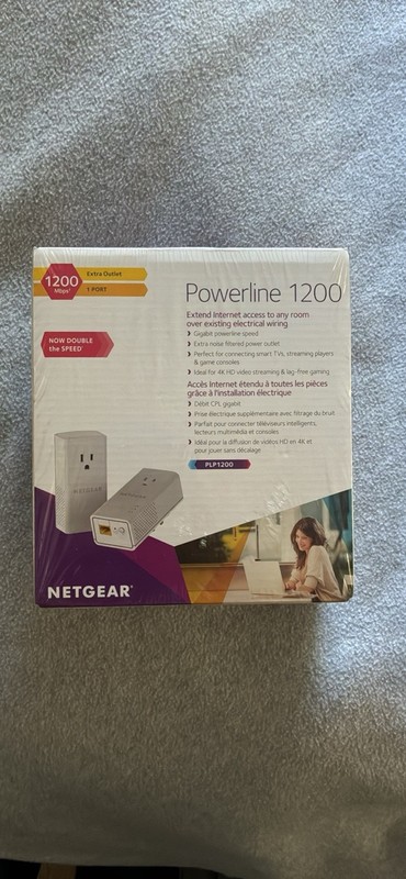 NETGEAR Powerline adapter PL1200 Wall-plug 1200 Mbps Etherne Port NEW