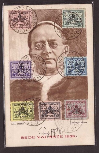Italia Vaticano, serie Sede Vacante del 1939 su cartolina -BF25