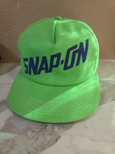 Vintage Snap On Tools Hat Neon Green Blue Snapback Retro Old School Hipster