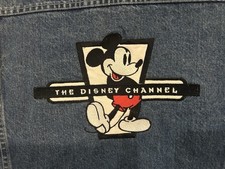 VTG The Disney Channel Denim Jean Jacket, Unisex Size Large 1980s Made In USA