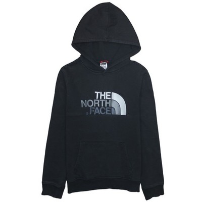 The North Face Jungen Schwarz Pullover Hoodie L Baumwolle Logo Sweatshirt