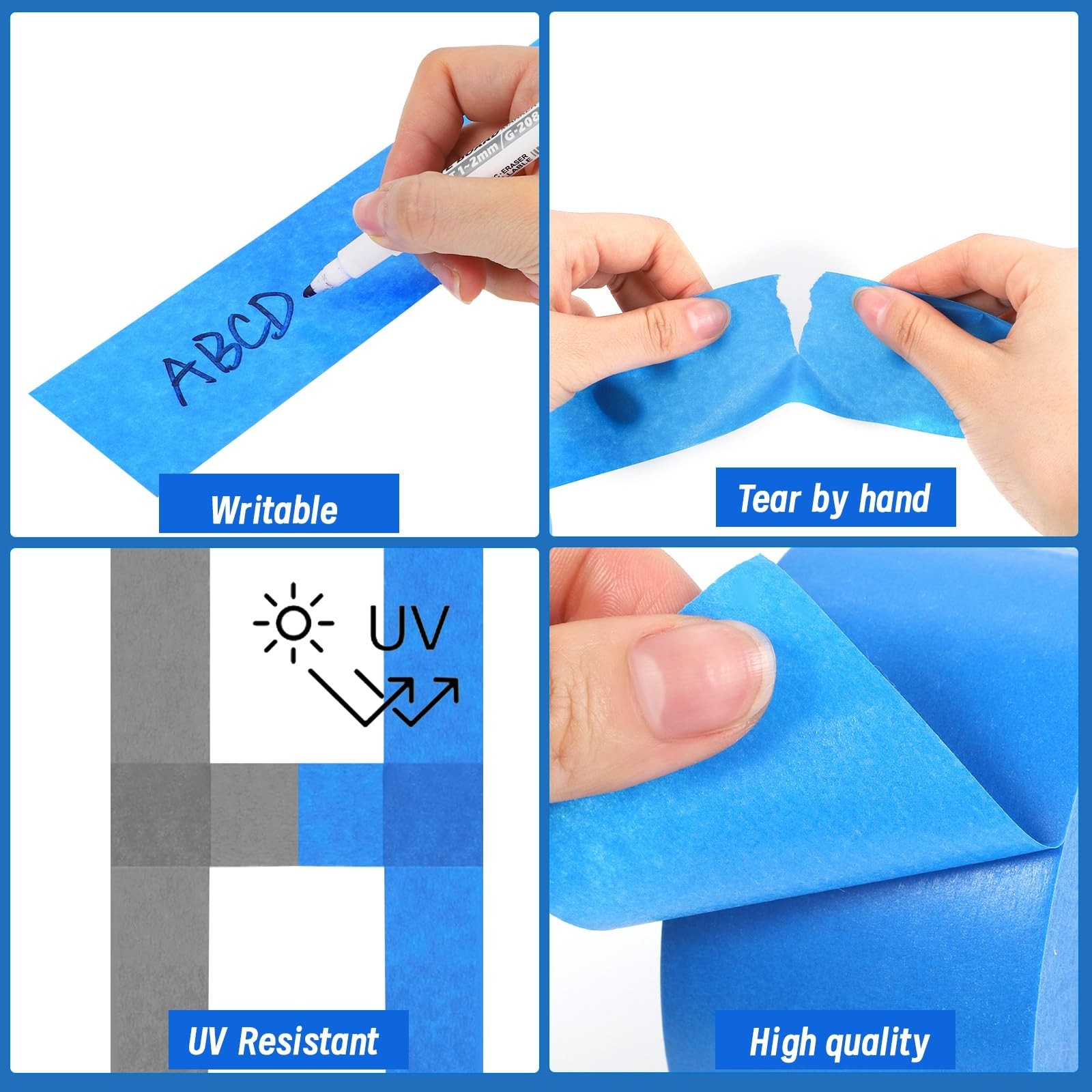 5 Rolls Painters Tape 2 Inch Wide, Blue Painters Tape Bulk 1.89In × 55Yd × 5 ...
