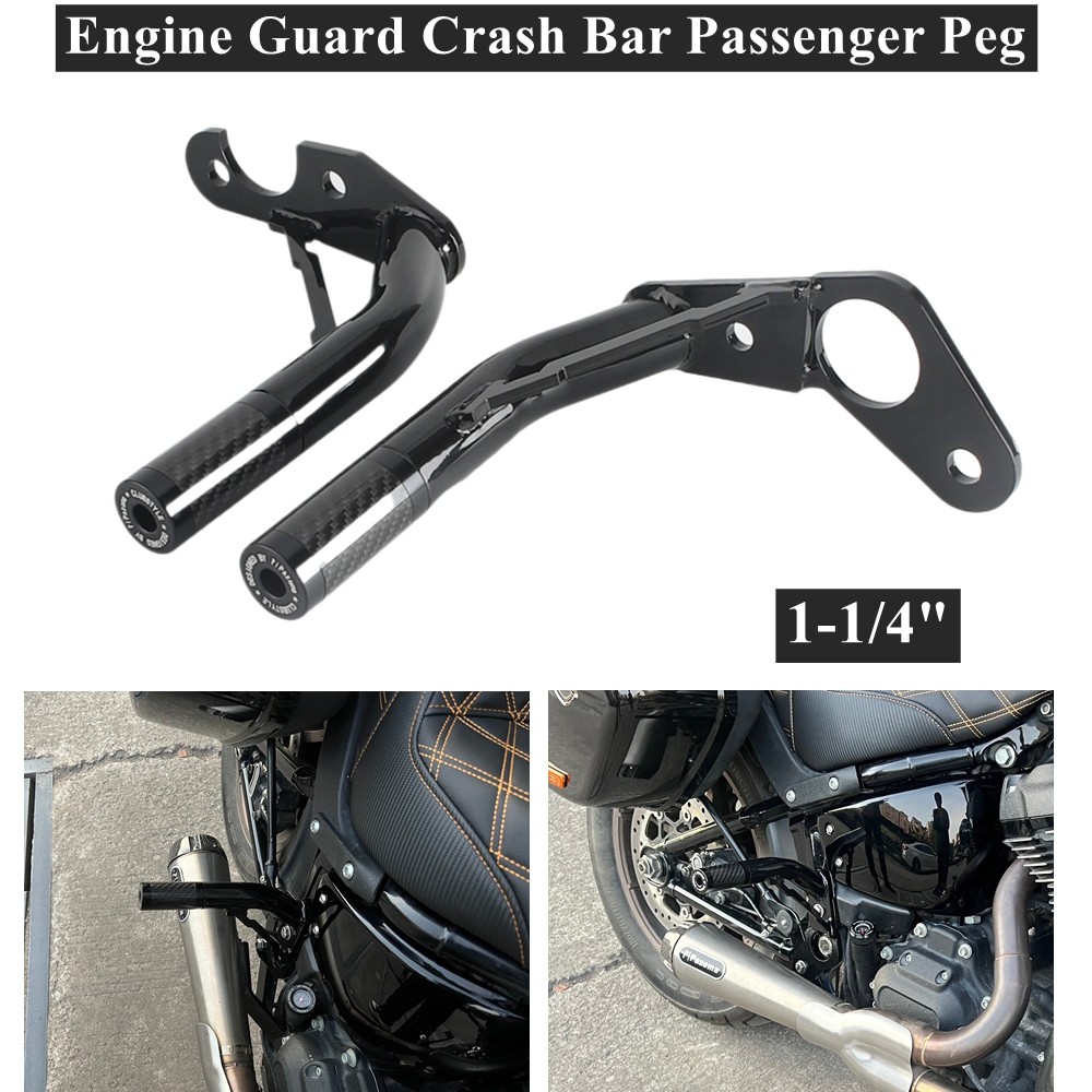 Rear Crash Bar w/ Carbon Sliders For Harley Softail Street Bob 114 FXBBS 2021-24