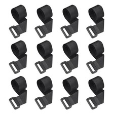 12pcs Reusable Cinch Straps 1"x15.7" Hook and Loop Cable Securing Straps, Black