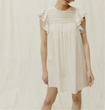 Women Reformation Round Neck Lace Tank A-line Mini Dress Size L