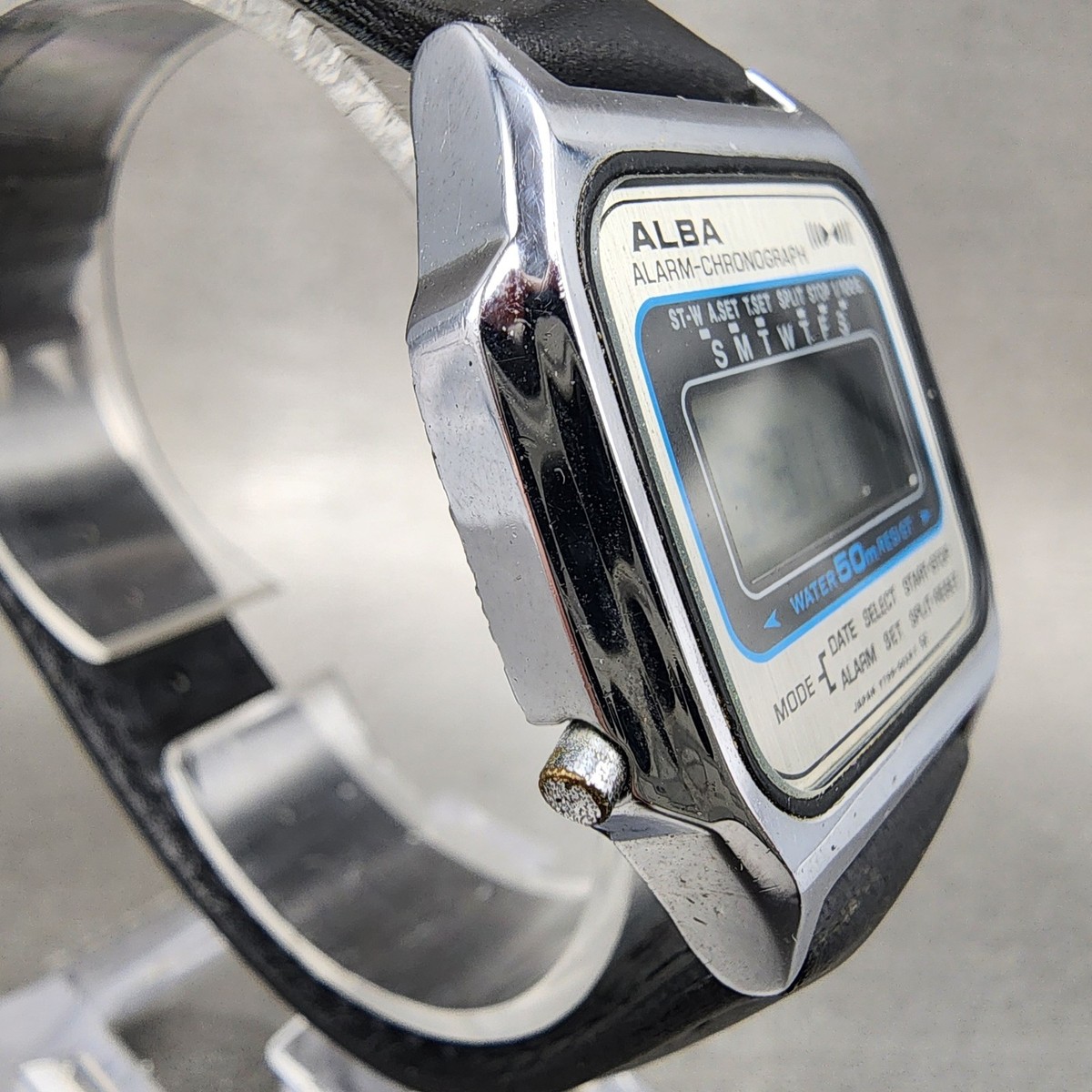 ヴィンテージ SEIKO ALBA デジタル　ペンダントウォッチ Seiko ALBA Digital Watch Men 32mm LCD Silver Tone Rectangle Y799