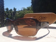 MAUI JIM MAUI JIM MJ-111 63 15 L115 TORTOISE BROWN POLARIZED GLASS AMBER MJ111