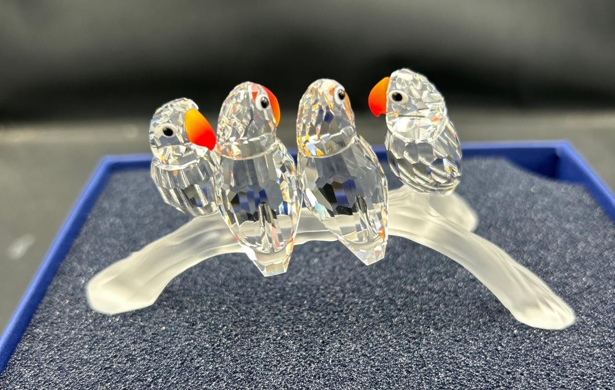 Swarovski Crystal Baby Lovebirds Figurine w/ Box - 4