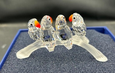 Swarovski Crystal Baby Lovebirds Figurine w/ Box - 4