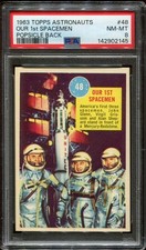 1963 Topps Astronauts #48 Our 1st Spacemen - Popsicle Back - PSA 8 NM-MT - POP 2