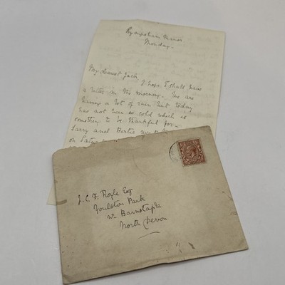 1920er HANDGESCHRIEBENER BRIEF VON HARRIETTE ROYLE VON LYMPSHAM MANOR AN IHREN SOHN 