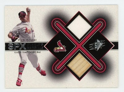 2001 UD SPX RICK ANKIEL #RA Winning Materials GAME USED JERSEY PATCH BAT CARD