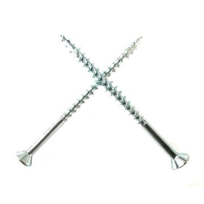#8 x 2-1/2'' Wood Screws Flat Head Particle Board Screws Type 17 Point w/Nibs ...