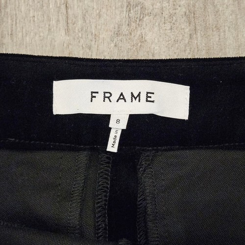 FRAME Pants Womens Size 8 le Crop Mini Boot High Rise Velvet Side Zip Black - Picture 11 of 14