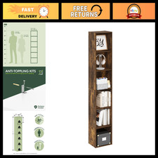 6-Tier Tall Modern Bookshelf, Open Shelf Bookcase for Living Room, Bedroom, Home