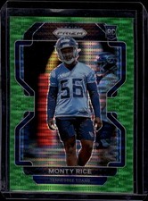 2021 Panini Prizm Neon Green Pulsar #420 Monty Rice Tennessee Titans Rookie