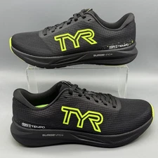 TYR SR-1 Tempo Unisex M 9.5 W 11 Running Shoes Black Lime Green Trainers NWOB!