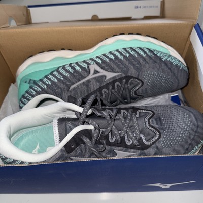 Mizuno Running Women s Shoes Wave Sky 4 WAVEKnit Gray/ Mint Size 11