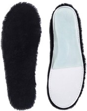 ABUSA Black Sheepskin Insoles Women's Premium Think Women US 10 B M ,