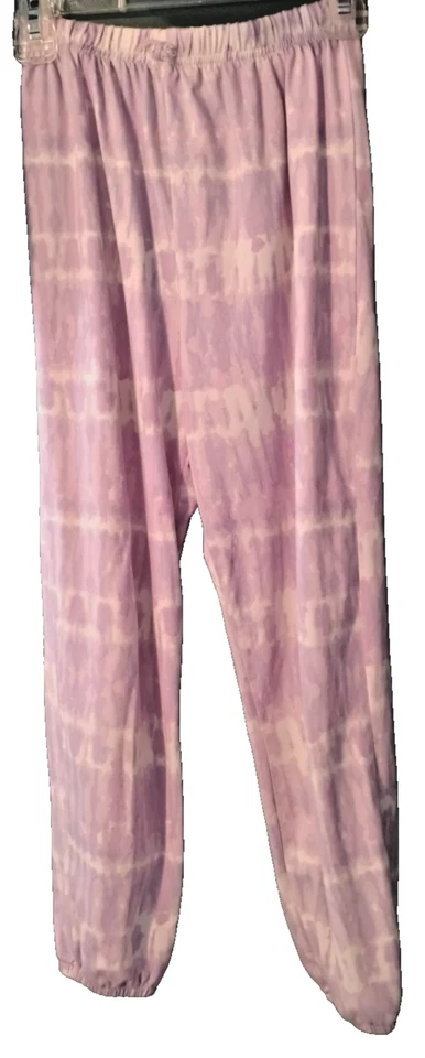 Jenna & Jessie Girls Sz 8 Pajamas 2-piece Set Purple Tie Dye Sequin Frenchie Dog - Image 3 of 4