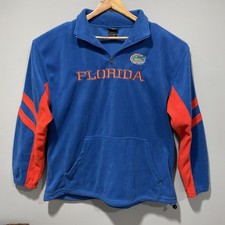 Florida Gators 3/4 Zip Fleece Pullover XL Embroidered Blue Orange