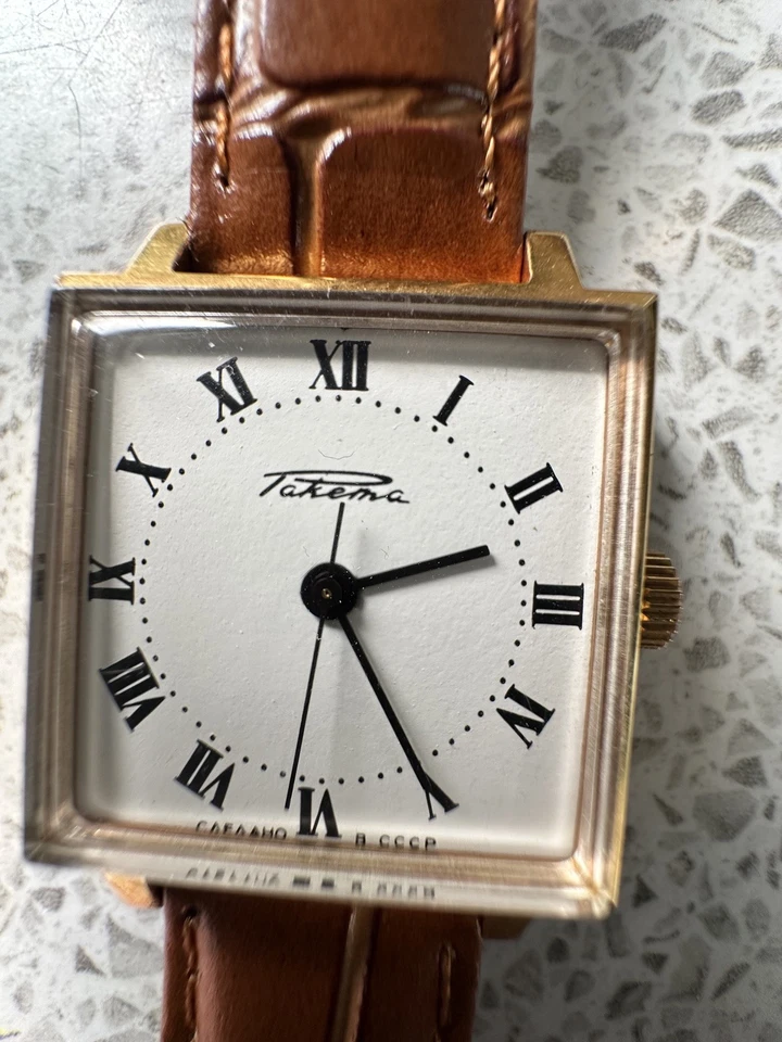 Reloj Clásico RAKETA Vintage URSS Soviético Original Mecánico Chapado en Oro AU20  Foto 4 de 4