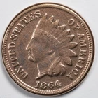 1864 CN Indian Head Penny Cent Good (G) Damaged