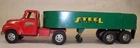 Vintage 1955 Tonka Tractor Trailer Toy Truck With Steel Carrier Open Trailer