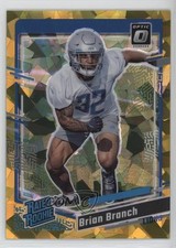 2023 Donruss Rated Optic Preview Gold Ice Prizm /10 Brian Branch #328 Rookie RC