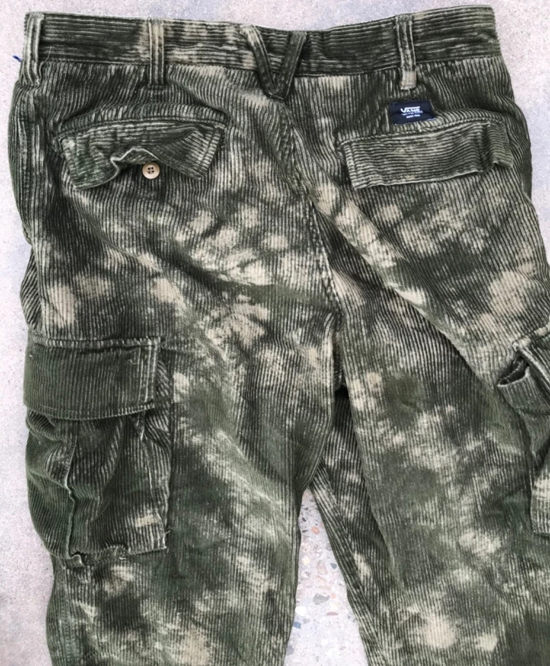 Pantalones camuflados Vans para hombre talla 30 cinta suelta chinos monopatín ropa de calle pana Foto 3 de 4