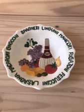Hand Painted Decorated Pasta Bowl By Unknown Artist Spaghetti Linguini Manicotti