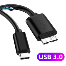 3ft Micro B to USB Type C 3.1 External Hard Drive Cable Cord MacBook Seagate WD