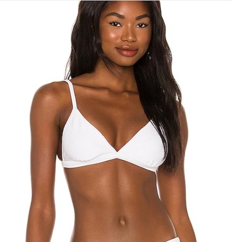 NWOT Seafolly 8 USA Essentials Fixed Ribbed Triangle Bikini Top & Bottom 126758 - Picture 2 of 3