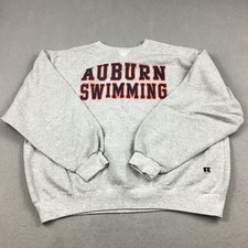 Vintage Auburn Tigers Sweatshirt Men 2XL Gray Swimming Russell Athletic Crew USA